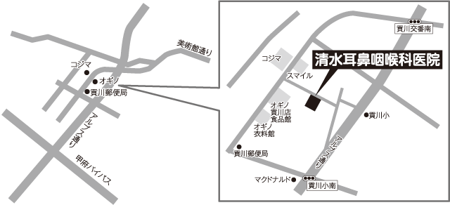 清水耳鼻咽喉科医院の地図